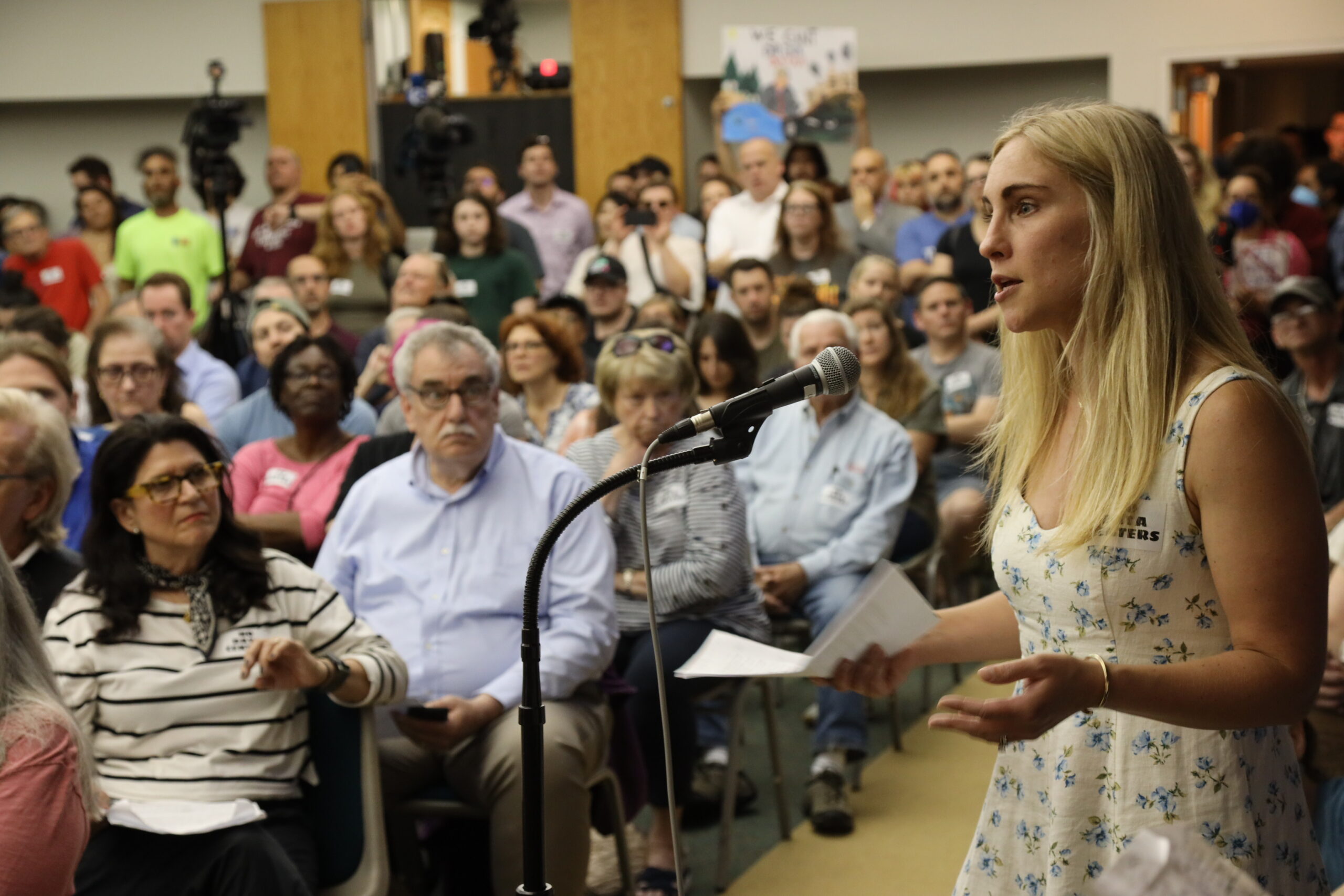 Courtney Smith speaks at an Upper Merion Township Planning Commission meeting on May 27, 2026. (Credit: Edward Donnelly/DeSmog)