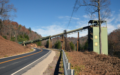 A coal conveyor belt in Wise County, West Virginia