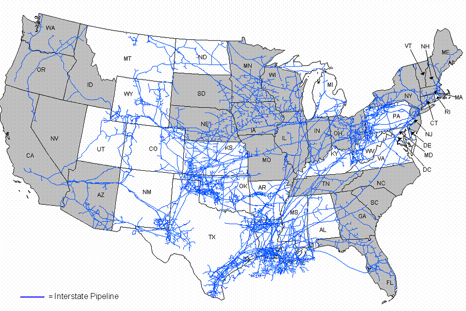 natural gas pipelines map