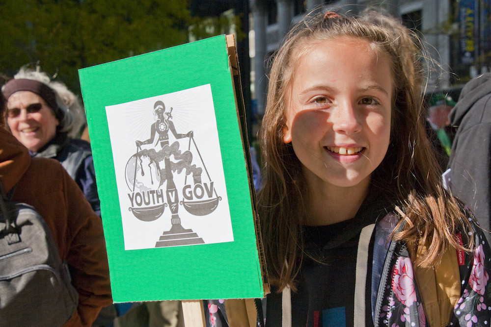 Young supporter of the Juliana v. US climate lawsuit