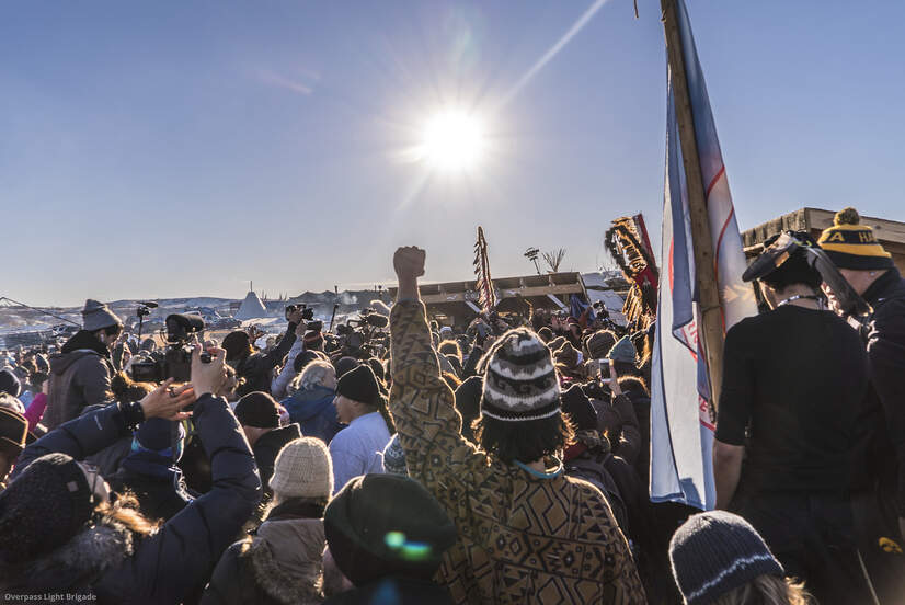 People opposing the Dakota Access pipeline gather at Standing Rock in North Dakota, December 4, 2016.