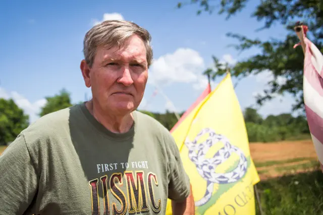 Mike with his flag