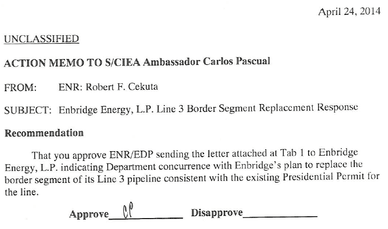 State Department Enbridge Emails