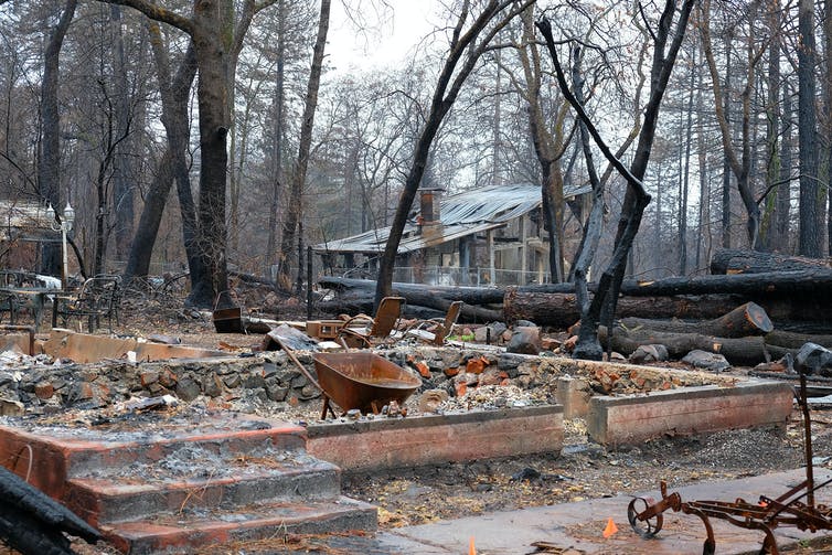 Homes that burned in California.