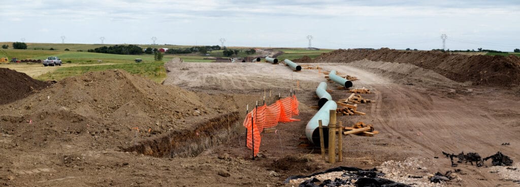 The Dakota Access Pipeline under construction