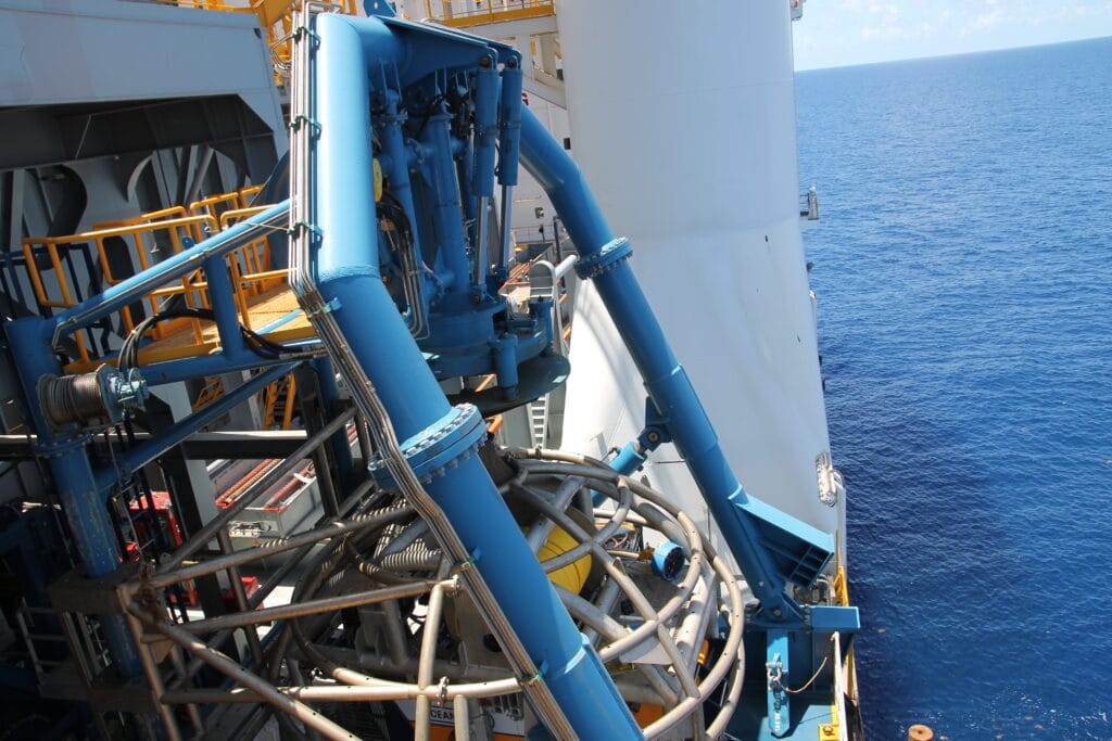 Image of an ROV on an oil drillship