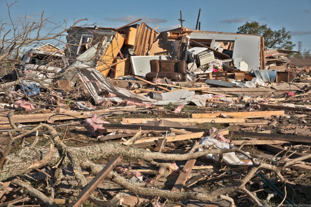 Totaled home on Rose Street in Arabi, Louisiana.