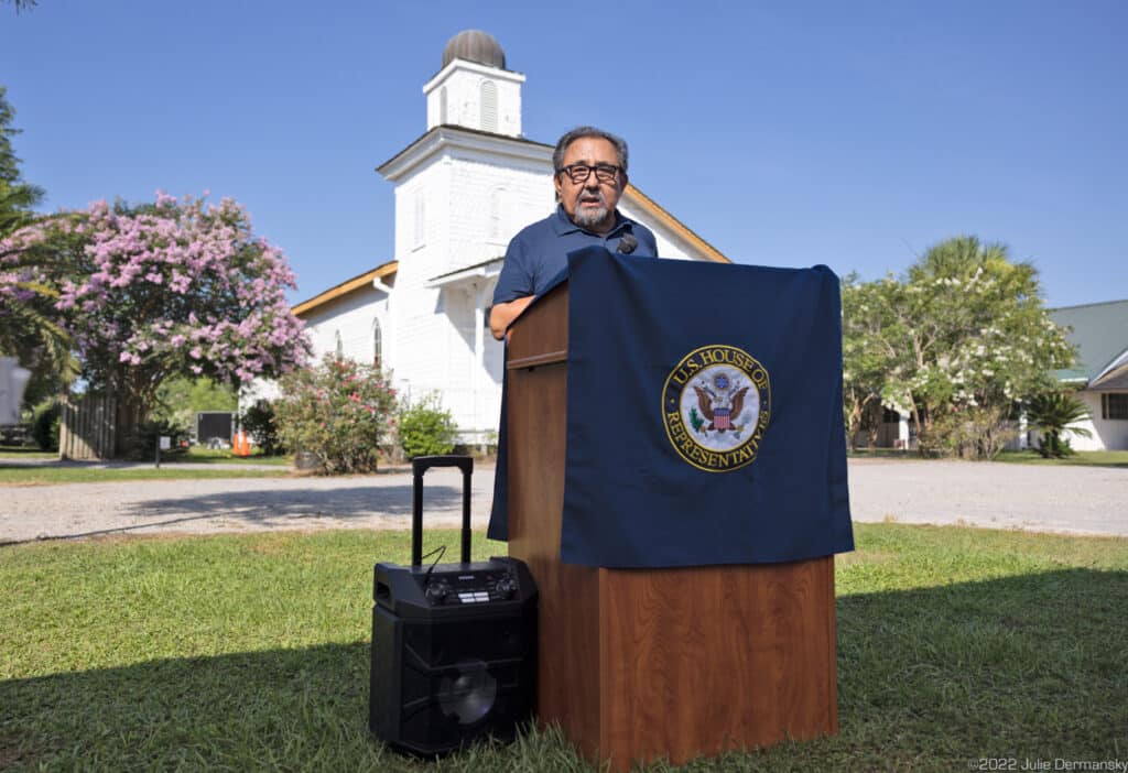 US Rep Raul Grijalva speaking in Louisiana in June 2022