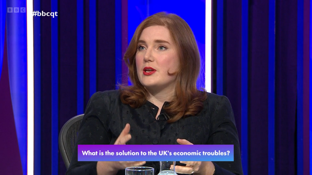 Ella Whelan on BBC Question Time