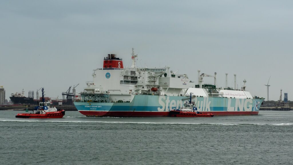 The LNG tanker Stena Clear Sky in the Port of Rotterdam