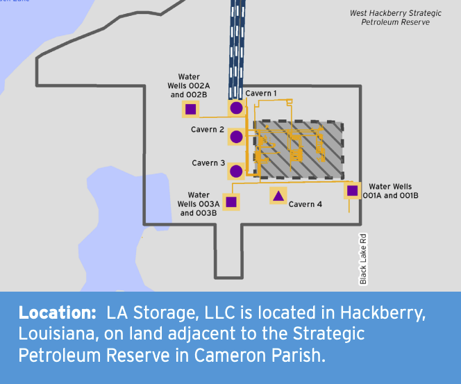 An illustration of the proposed Hackberry gas storage project in Cameron Parish.