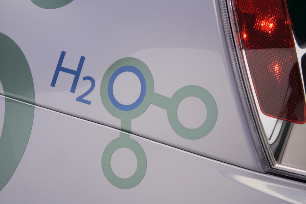 Hydrogen decal on a vehicle