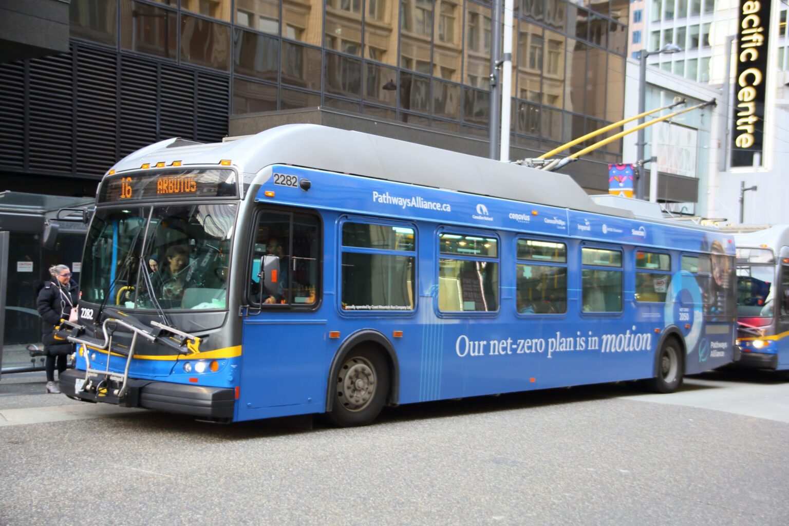 Pathways Alliance ad on a Vancouver bus.