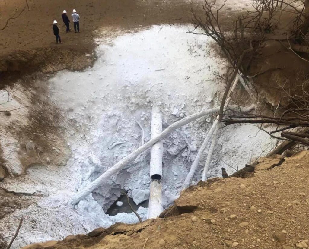 Site of carbon dioxide pipeline rupture in Satartia, MS in February 2020. Credit: Yazoo County Emergency Management Agency