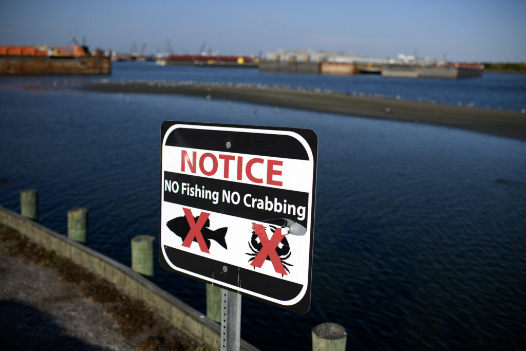 Houston, Texas: A sign at the River Terrace Park in the Channelview neighborhood of Houston, Texas on August 26, 2023.

PUBLIC HEALTH WATCH/ MARK FELIX