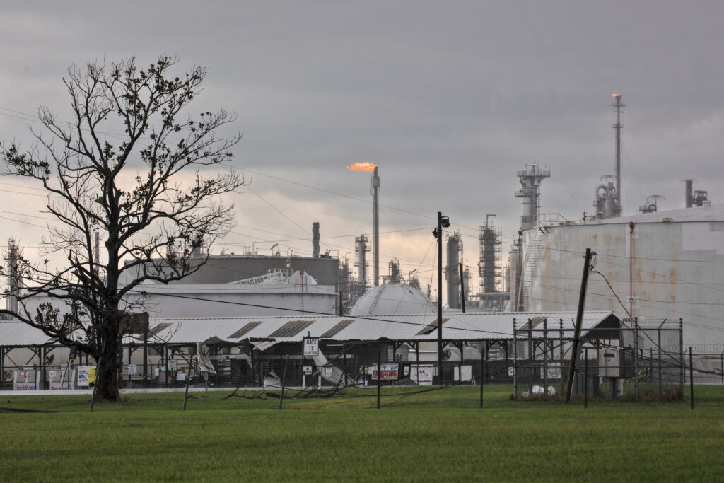 Flares burning at the Sasol petrochemical complex in Lake Charles, Louisiana.