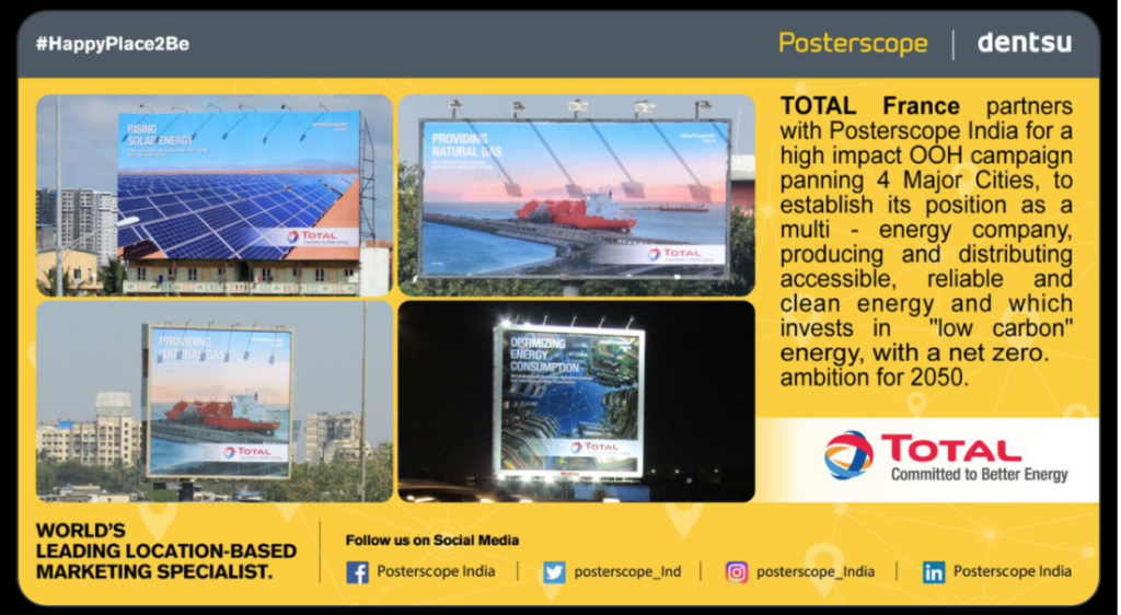 Dentsu Posterscope advert for Total 2020