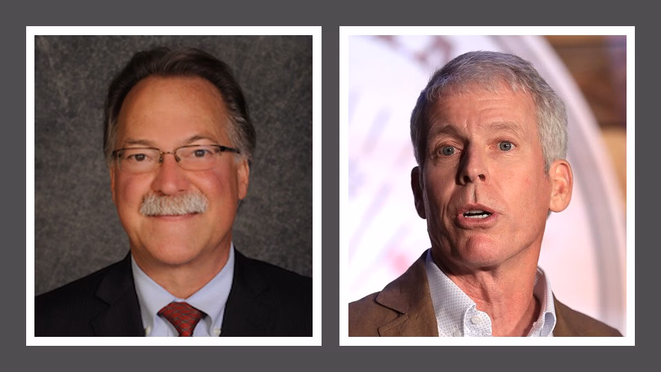 Left, Gregory Wrightstone of CO2 Coalition, Right, Chris Wright of Liberty Energy