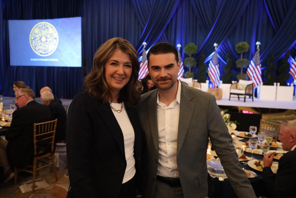 Smith and Shapiro pose after PragerU fundraiser panel in Florida
