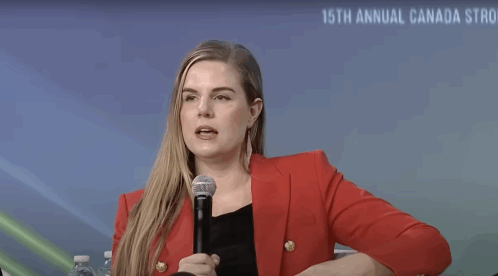 Kathryn Marshall appears at the Canada Strong and Free Conference in 2022