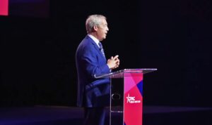 Reform UK leader Nigel Farage speaking at CPAC GB in July 2026. Credit: MVF / YouTube