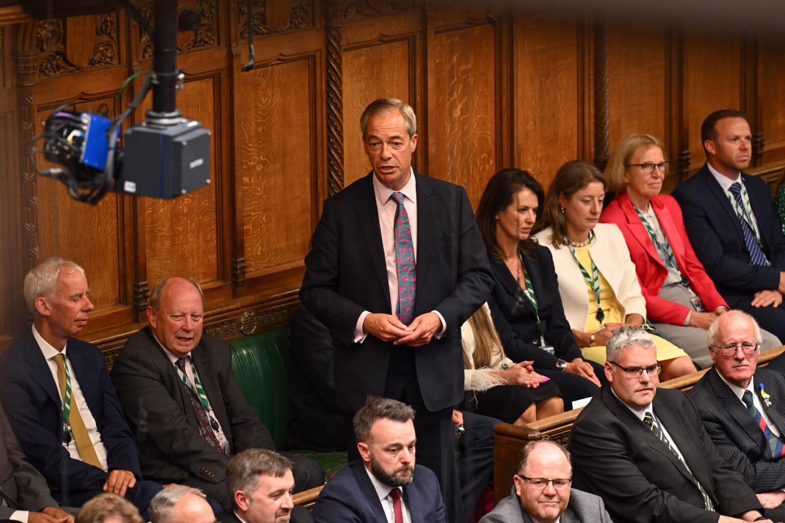 Reform UK leader Nigel Farage speaking in the House of Commons.