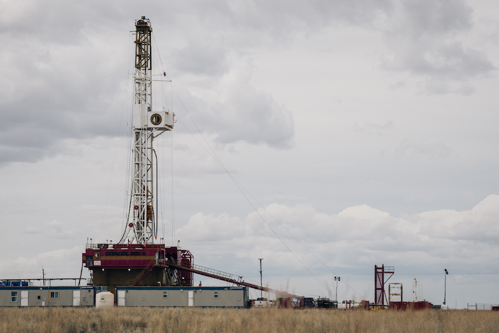 Oil rig drilling in Permian Basin