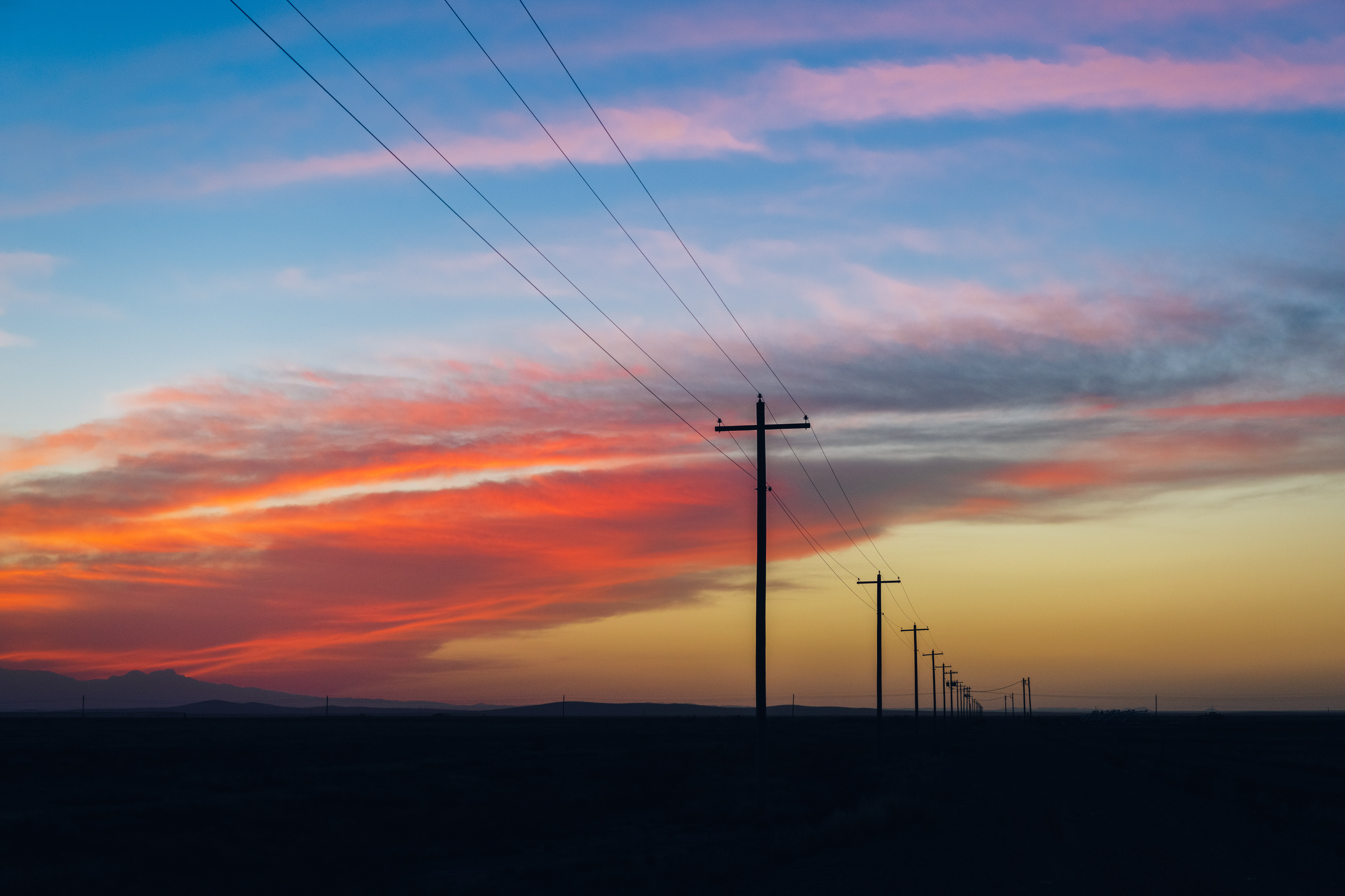 Sunset in Alpine High area of Permian Basin