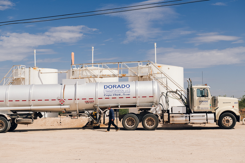 Oil offload at Midland Tank Farm