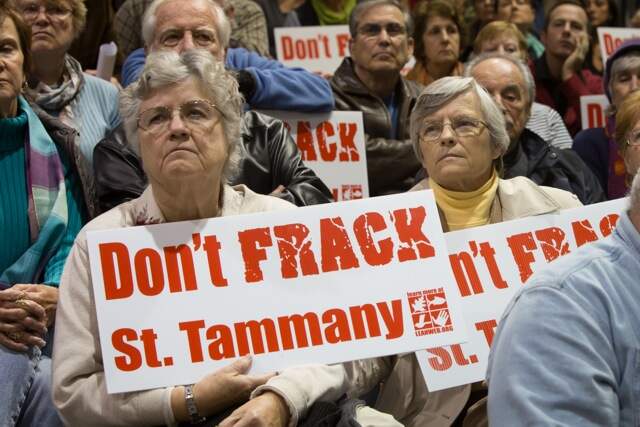 Citizens in Mandeville, Louisiana, opposing fracking in St. Tammany Parish in 2014.