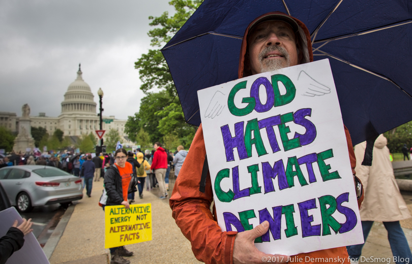 Marchers gathered at the Capitol Building after the Science March.