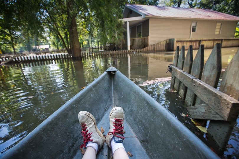 Frank Bonifay’s flooded property about 20 miles south of Baton Rouge, Louisiana. ©2016 Julie Dermansky