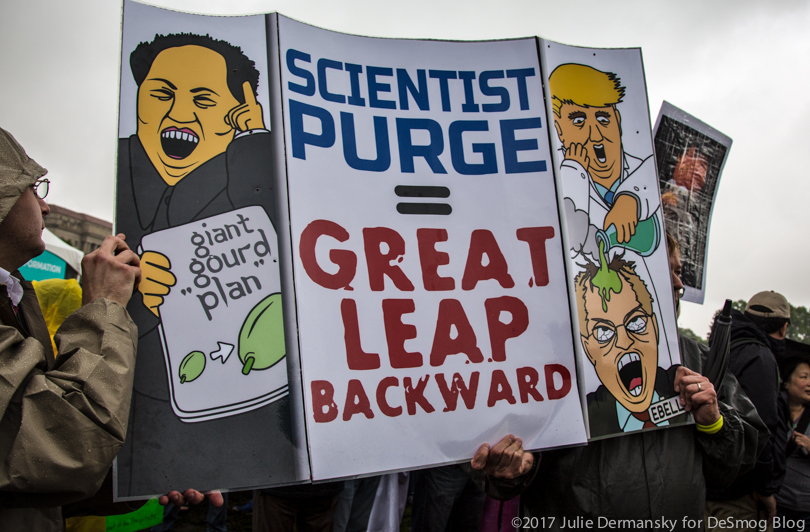An anti-Trump sign at the March for Science.