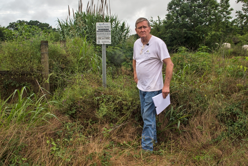 Michael Bishop on his property in Douglas Texas