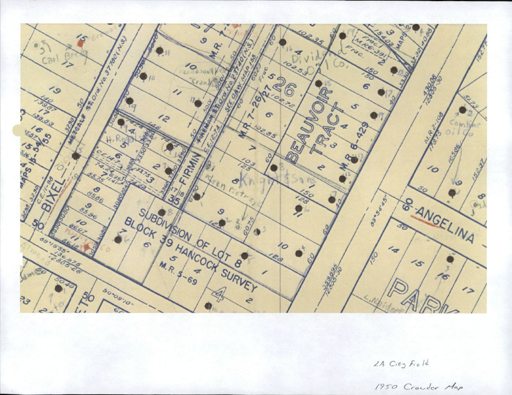 1950 oil well map of Firmin Street