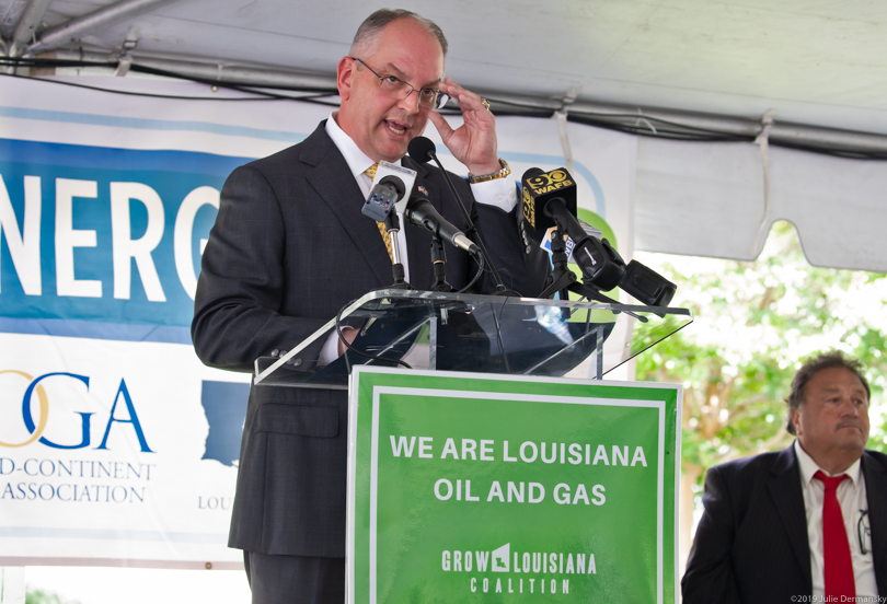 Gov. John Bel Edwards speaking at Louisiana's Oil and Natural Gas Industry Day in 2019