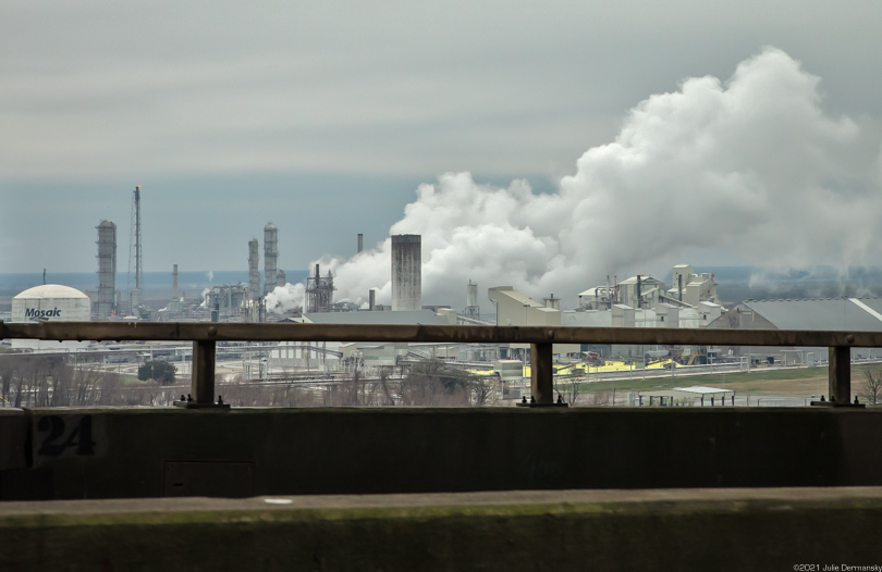 A view of the Mosaic Plant on River Road in St. James, Louisiana, taken from the Sunshine Bridge.