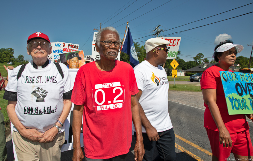 Robert Taylor and Sharon Lavigne lead the Coalition Against Death Alley march