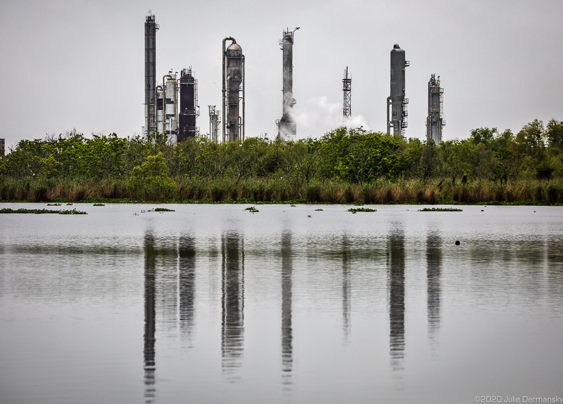 Industrial site lining the waterways in Plaquemines Parish, Louisiana