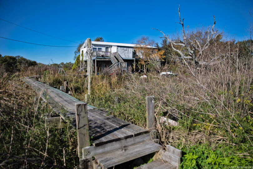 A raised home the flood-prone Isle de Jean Charles.