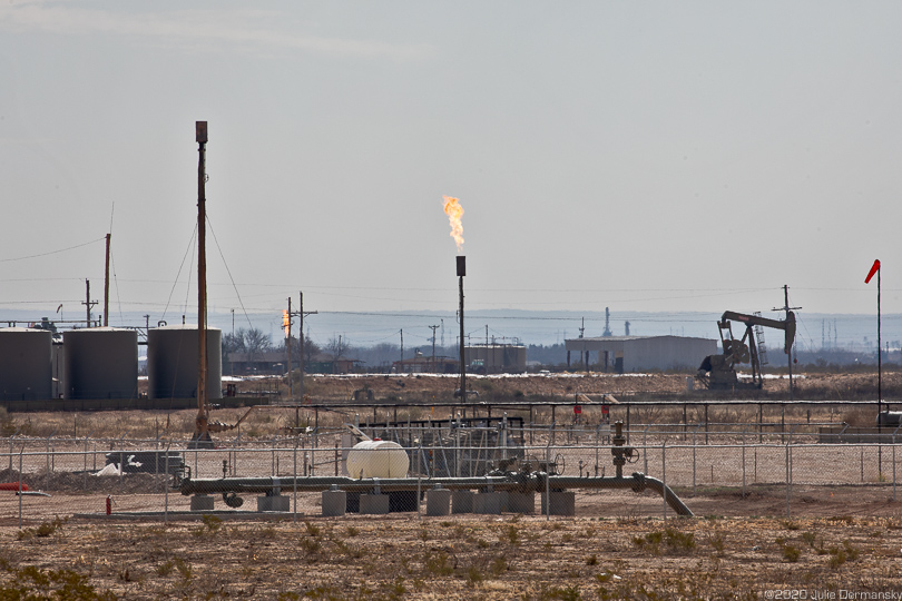 Oil and gas facility in Otis, New Mexico