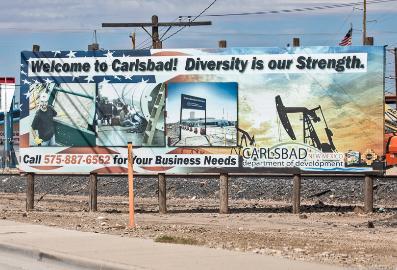 Welcome sign in Carlsbad, NM