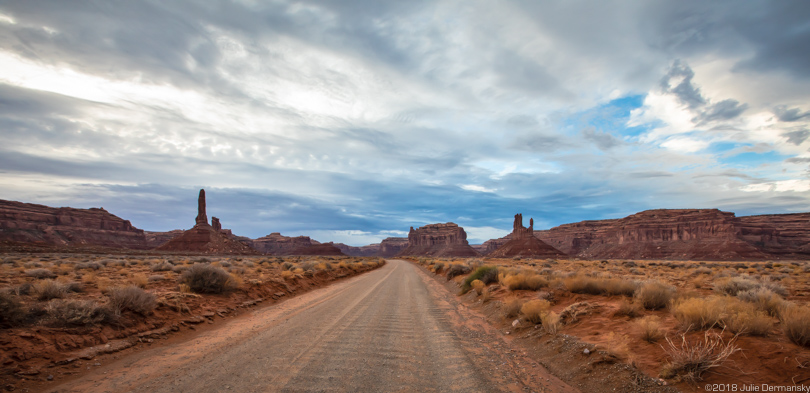 Road through Valley of the Gods in Bears Ears National Monument.