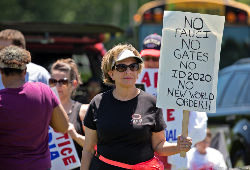 Protester across from the Louisiana Governor's Mansion on May 2