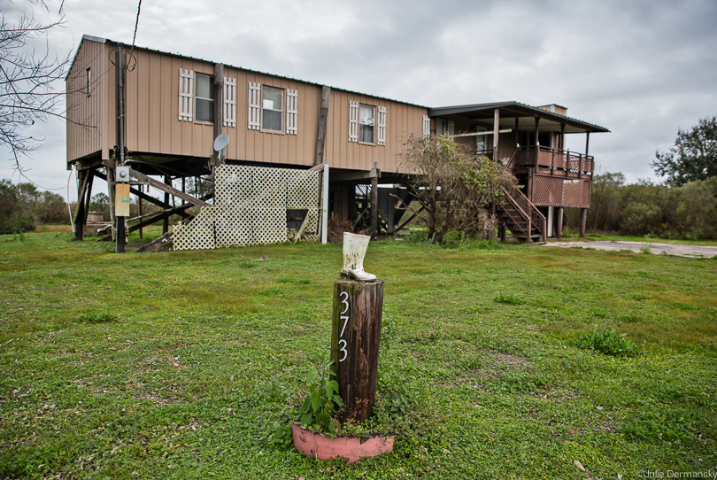 Raised home on Isle de Jean Charles.