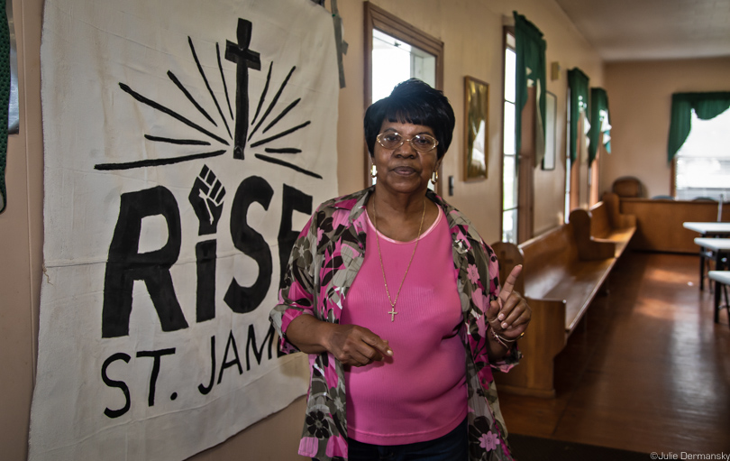 Geraldine Mayho at a RISE St. James meeting in 2019