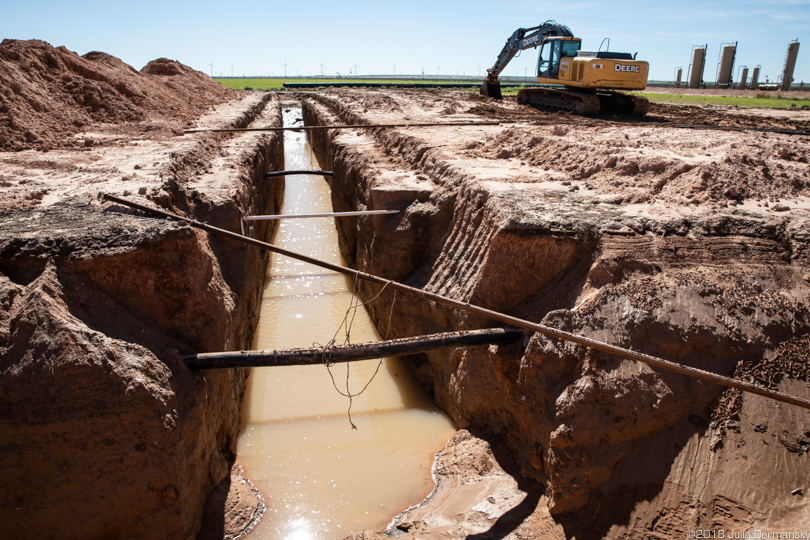 Pipeline construction site in Permian Basin