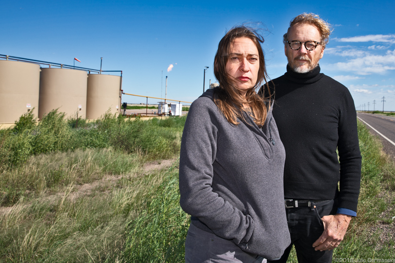 The Glovers at a Primexx fracking site near the Franklins' house