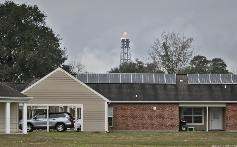 A home in St. James Parish near the Sunshine Bridge, which is already impacted by industrial emissions.