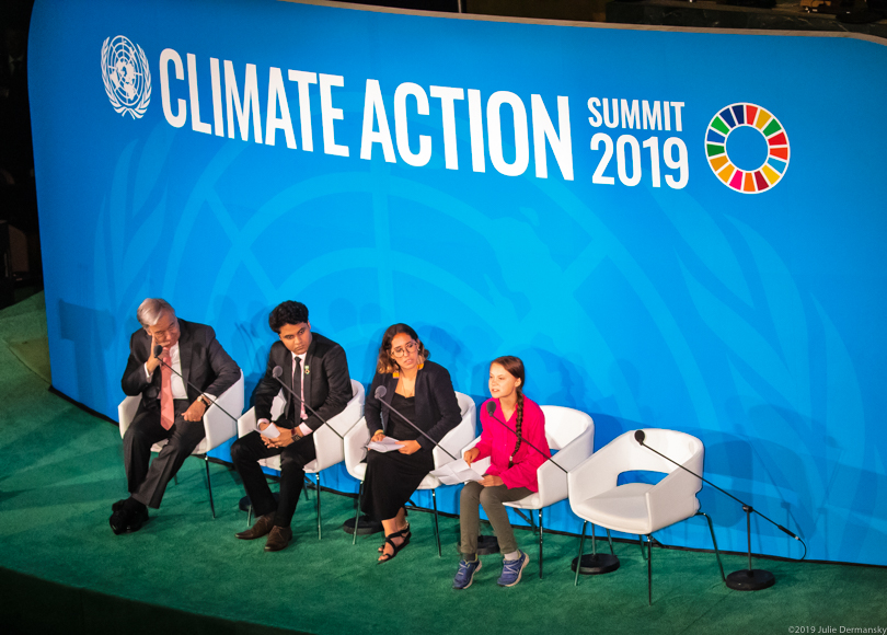 Greta Thunberg speaking at the United Nations in New York in September